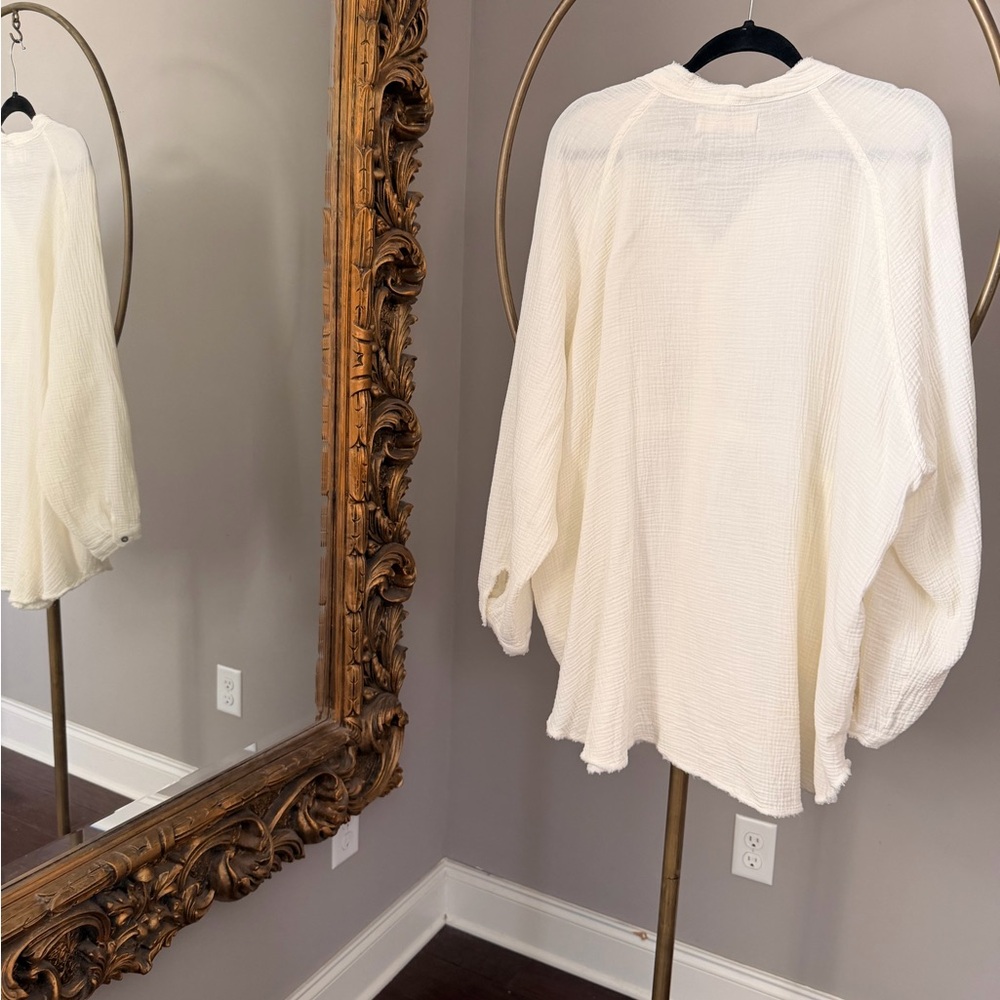We The Free Lightweight Button-Front Gauze Top - Picture 2 of 3